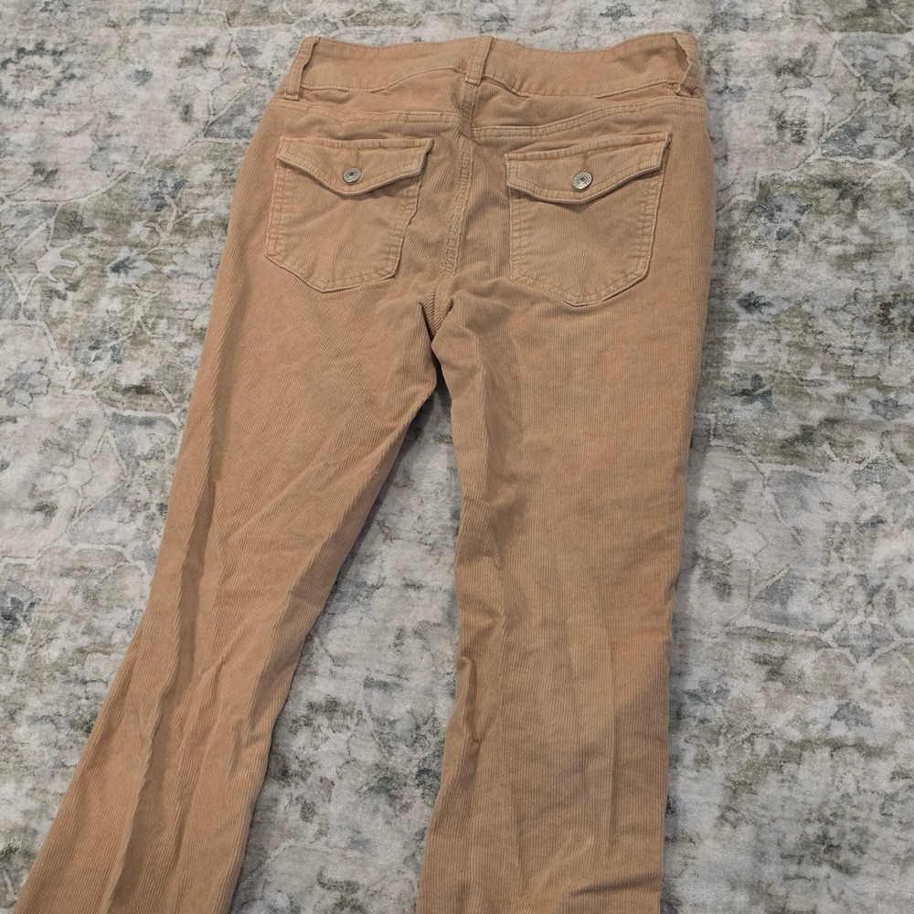 American Eagle Tan Corduroy Flare Pants Womens 4 Regular Stretch Mid Rise Camel